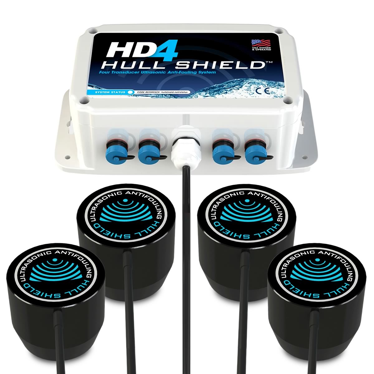 Hull Shield HD4 Ultrasonic System for Boat to Protect Hull and Running Gear