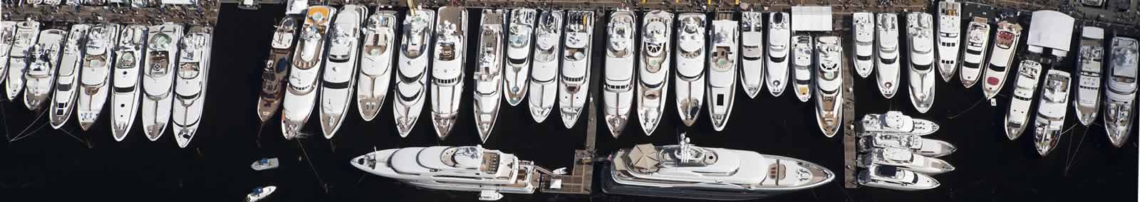 Boat Show yachts protected with ultrasonic antifouling systems.