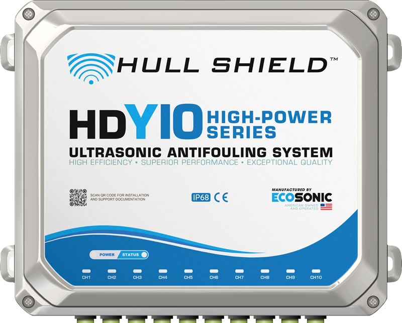 Hull Shield HDY-10 Ultrasonic Antifouling for yachts, ships, boats, and vessels.