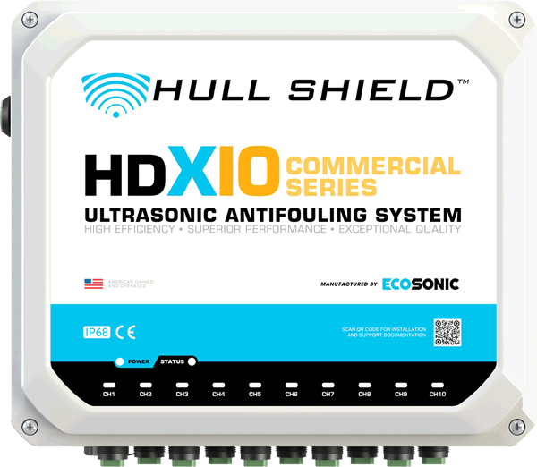 Hull Shield HDX-10 Ultrasonic Antifouling for Commercial Ships and Boats Barnacle Prevention