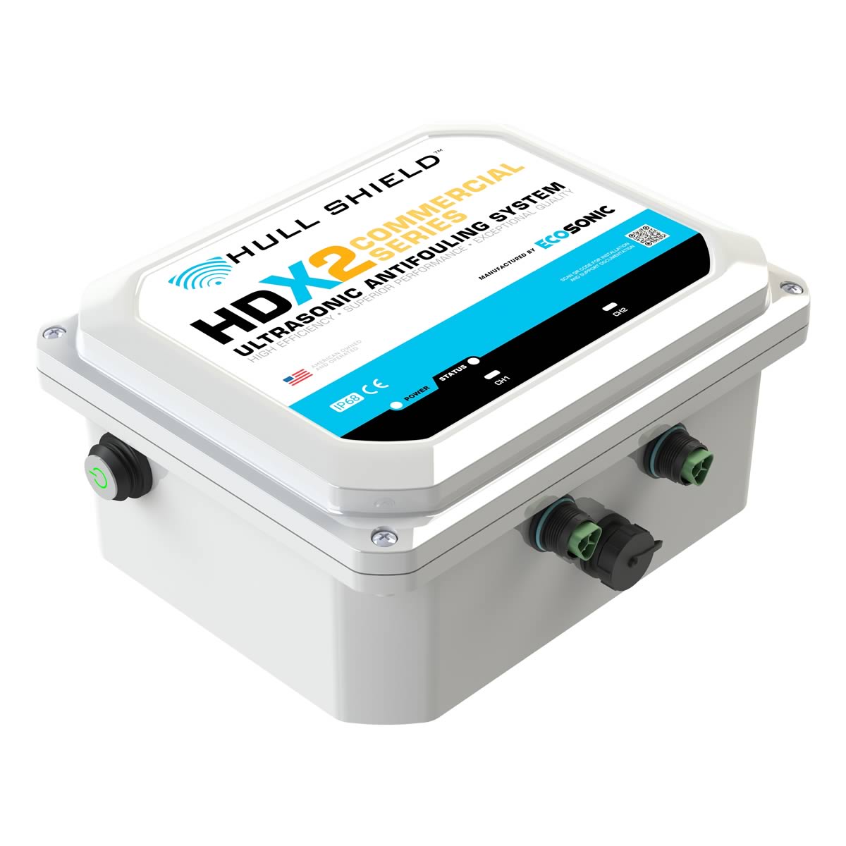 Hull Shield HDX-2 Ultrasonic System for Commercial Ships and Boats Protects Bottom Paint