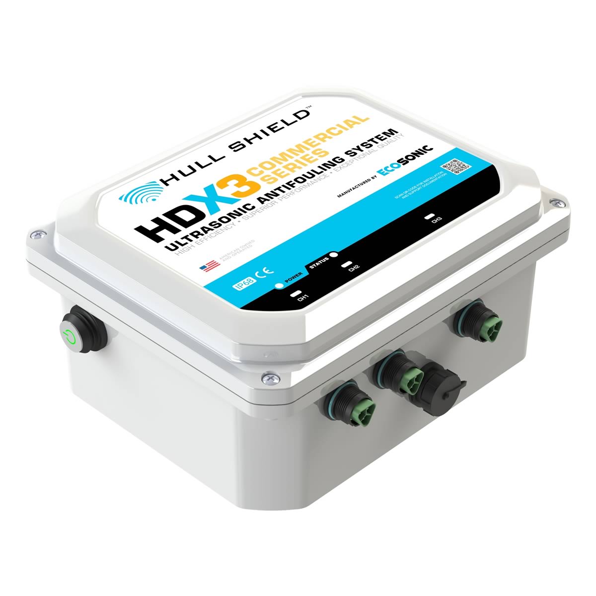Hull Shield HDX-3 Ultrasonic System for Commercial Ships and Boats Protects Bottom Paint
