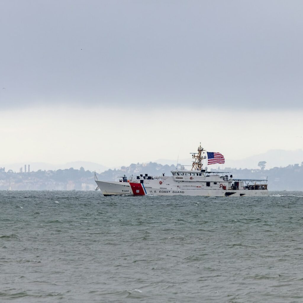 US Coast Guard cutter underway